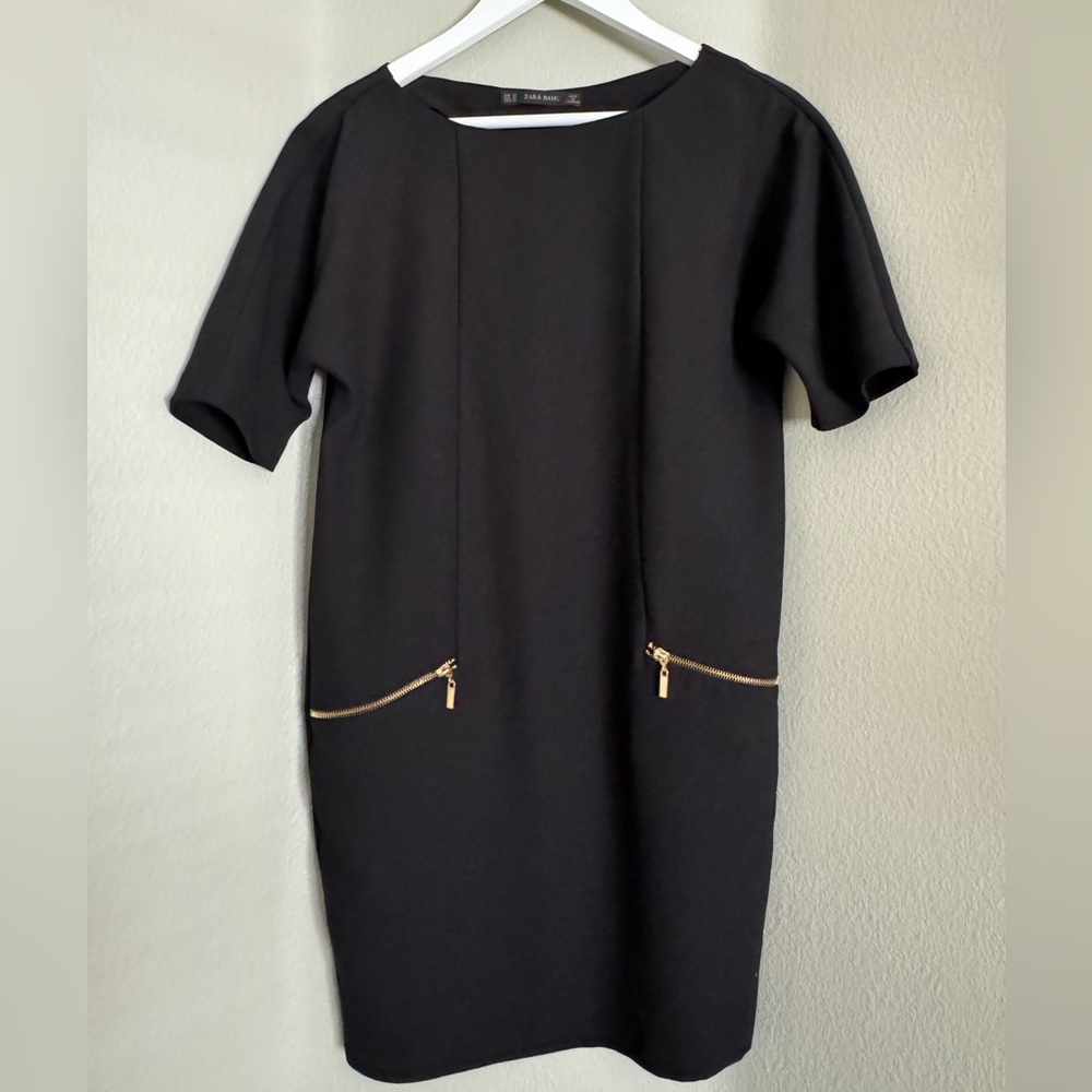 Zara Black Zippered Dress Size XS